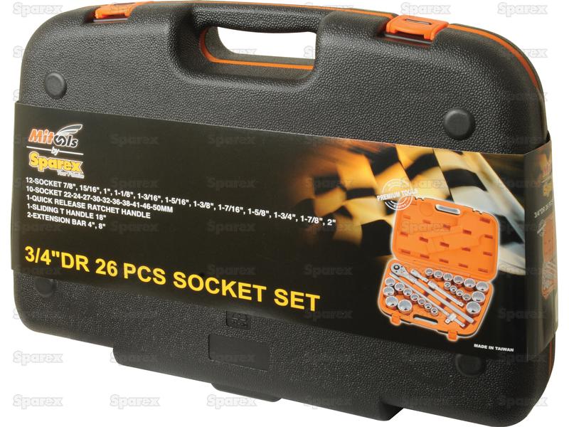 3/4'' Serie di chiavi a bussola (26pz.)