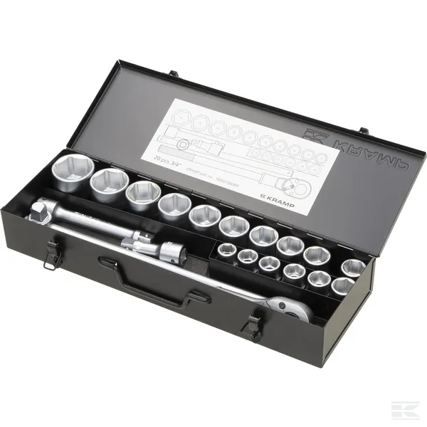 Serie di bussole 3/4", 20 pezzi